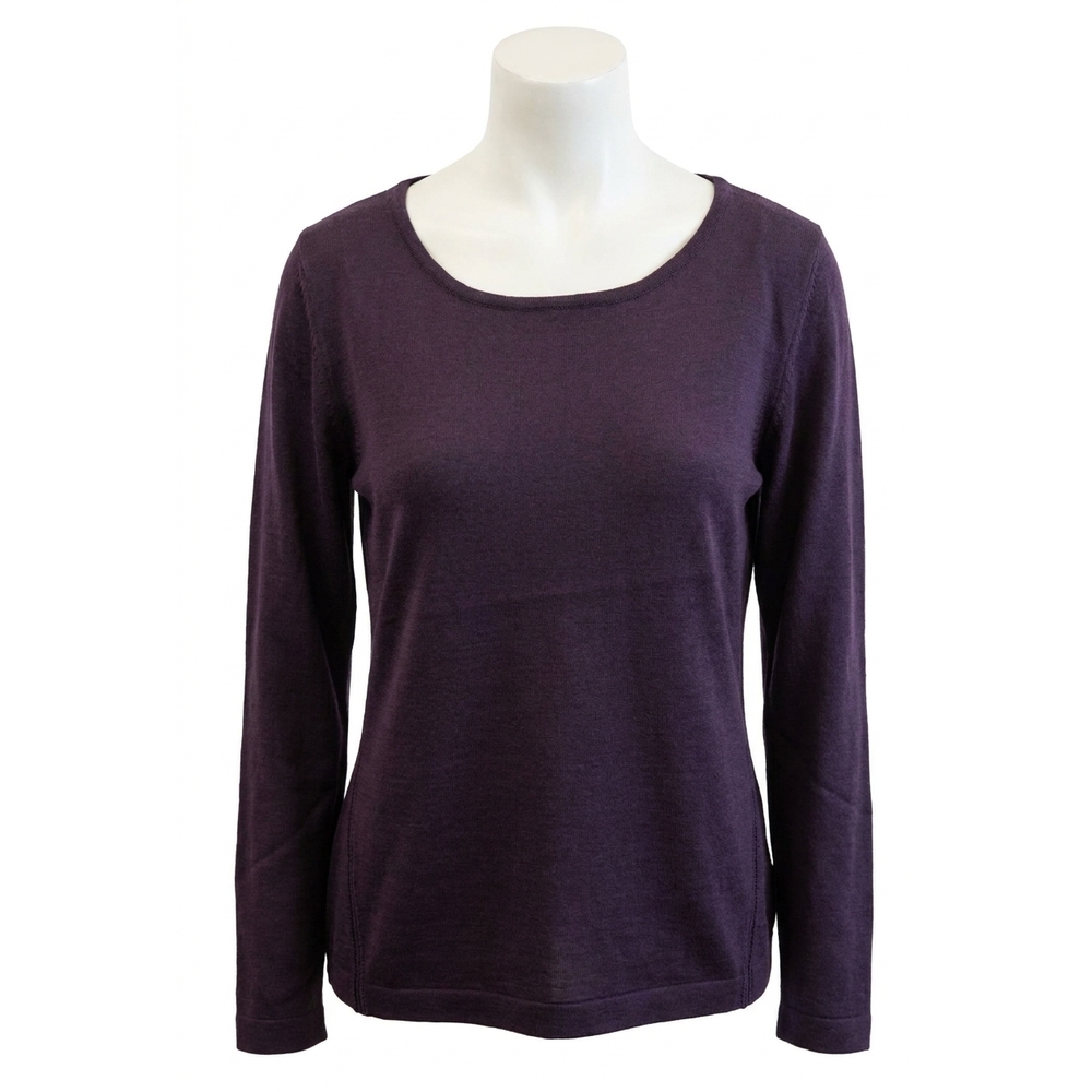 NEW ANGEL long sleeve scoop top in plum